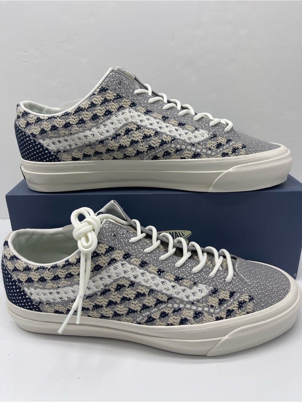 Vans LX Old Skool 36 EK Geo Check Frost Gray Knit Sneakers VN000EFK85T Men’s